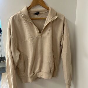 Pacsun Tan Quarter Zip Hoodie Pocket